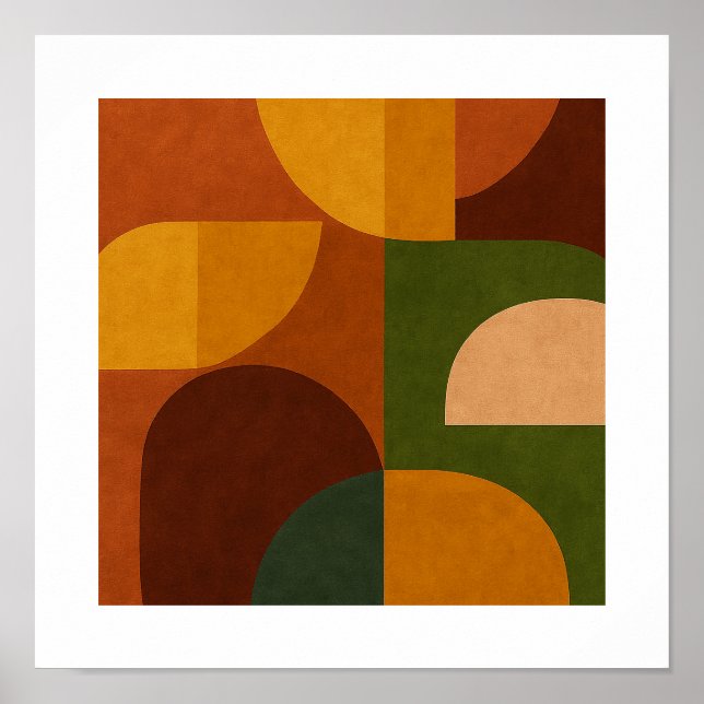 Poster Composition Abstraite Moderne du Milieu du Siècle (Devant)