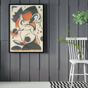 Poster Composition aux deux cerfs de Franz Marc