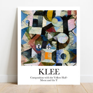 Poster Composition avec la demi-lune jaune et le Y