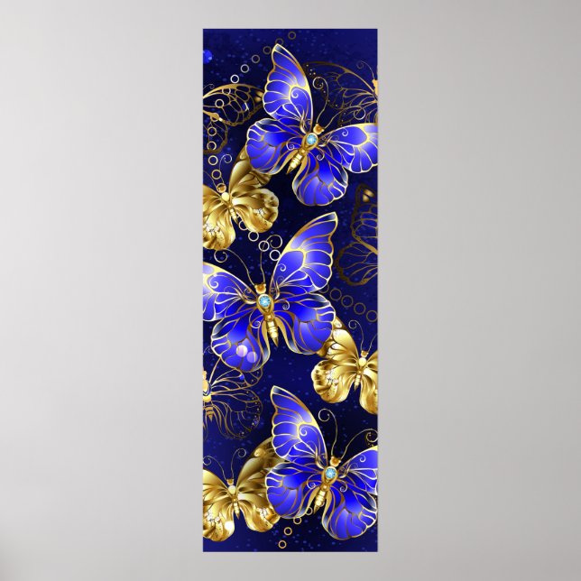 Poster Composition avec papillons Sapphire (Devant)
