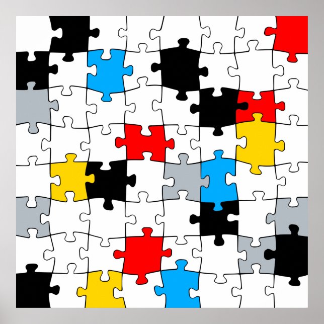 Poster Composition de la couleur minimale du puzzle De St (Devant)