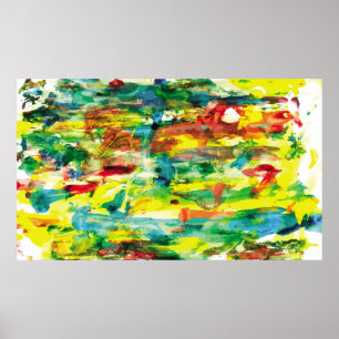 Poster Composition de peinture à l'huile à main abstraite