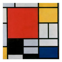Composition de Piet Mondrian Rouge Jaune Bleu Impr