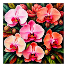 Composition élégante de fleurs d'orchidées roses e