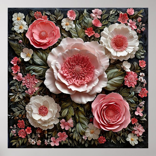 Poster Composition florale artisanale (Devant)