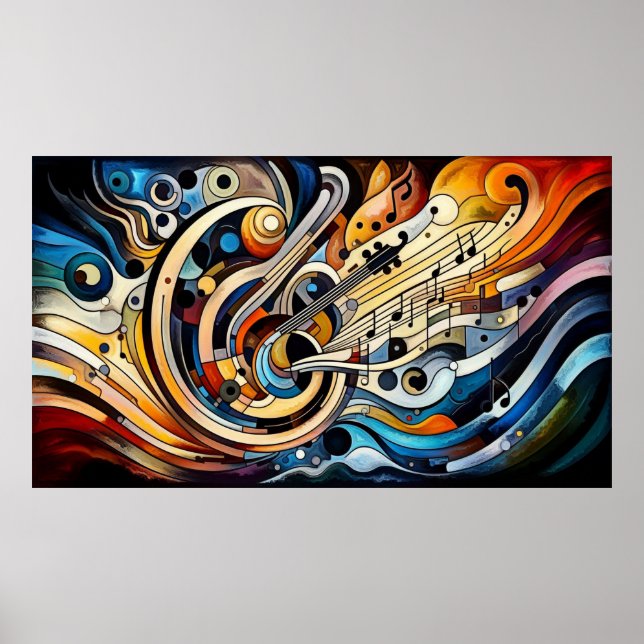 Poster Composition musicale - pièce abstraite lyrique 02 (Devant)