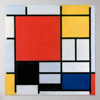 Poster Composition Rouge, Jaune, Bleu, Noir | Mondriaan |