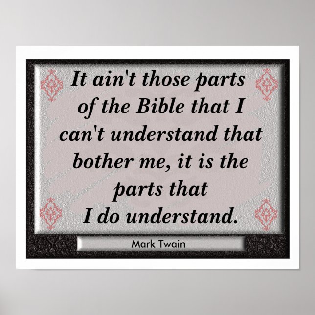 Poster Comprendre la Bible - Mark Twain Citation (Devant)
