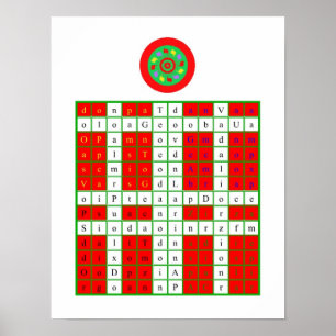 Poster Comprimé/tour de guet d'or du feu d'Enochian