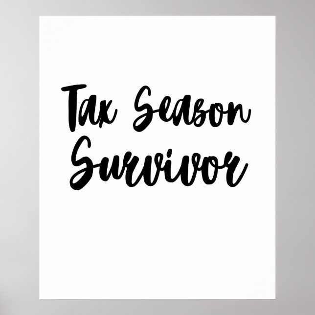 Poster comptable survivant de la saison fiscale (Devant)