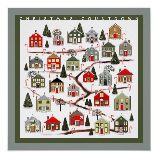 Poster Compte à rebours de Noël Calendrier de l'Avent (Devant)