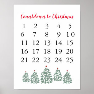 Poster Compte à rebours du calendrier de Noël