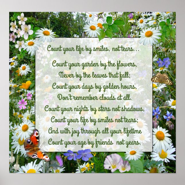 POSTER "COMPTEZ VOTRE VIE AVEC DES SOURIRES" (Devant)