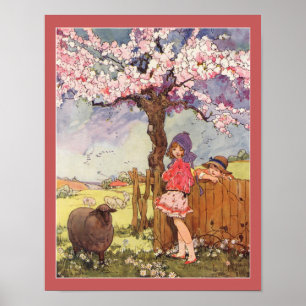 Poster Comptine pour enfants et moutons 1916