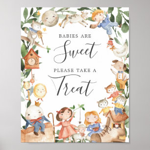 Poster Comptines Baby Shower Les Bébés Sont Mignons Panne