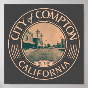 POSTER COMPTON LOS ANGELES CALIFORNIA - VILLE DE COMPTON
