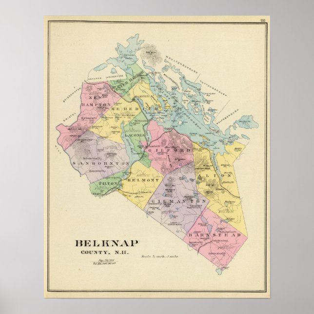 Poster Comté de Belknap, NH (Devant)