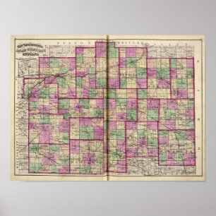 Poster Comté de Cass et comté de Miami