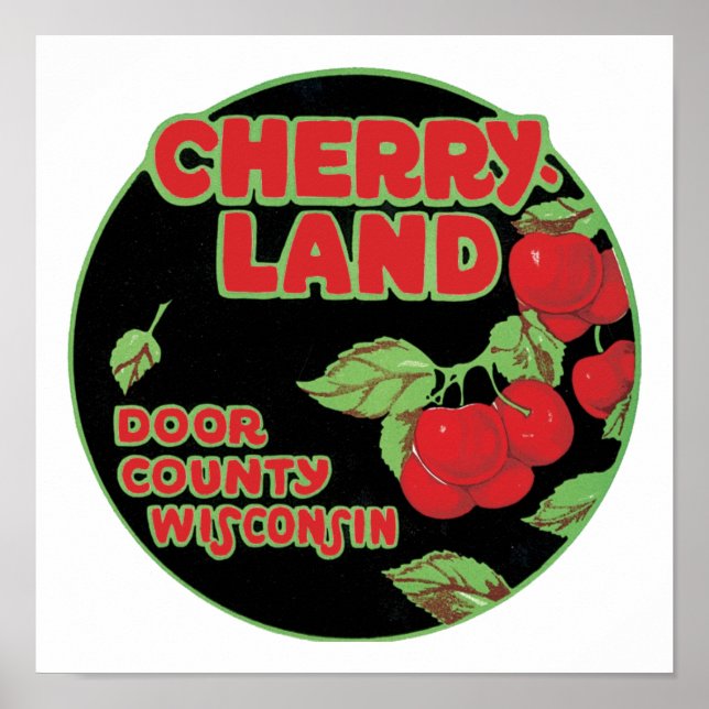 Poster Comté de Cherryland Door Wisconsin (Devant)