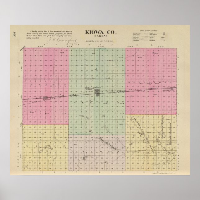 Poster Comté de Kiowa, Kansas (Devant)