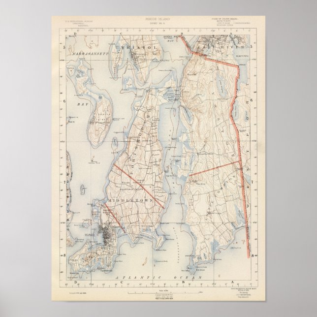 Poster Comté de Newport, Rhode Island (Devant)