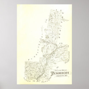 Poster Comté de Penobscot, Maine