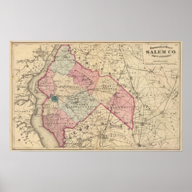 Poster Comté de Salem, NJ (Devant)