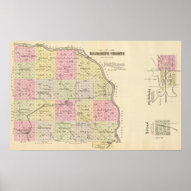 Poster Comté de Saunders, Nebraska (Devant)
