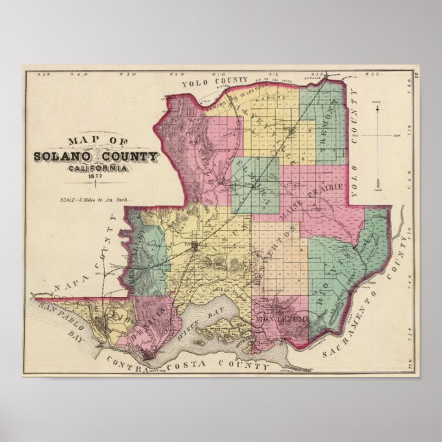 Poster Comté de Solano, Californie (Devant)