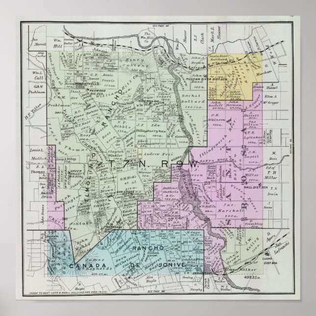 Poster Comté de Sonoma, Californie (Devant)