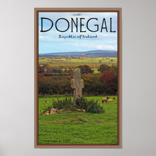 Poster Comté le Donegal - croix en pierre