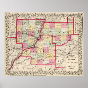 Poster Comtés de Peoria, Woodford, Tazewell