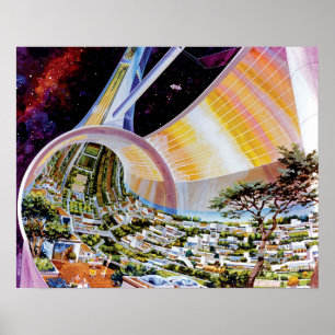 Poster Concept artistique de colonie d'habitat de la stat