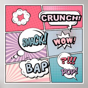 Poster concept créatif Abstrait comic pop art style blan