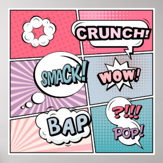 Poster concept créatif Abstrait comic pop art style blan