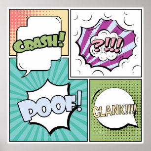 Poster concept créatif Abstrait comic pop art style blan