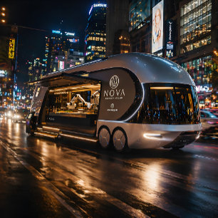 Poster Concept de camion de nourriture futuriste de luxe