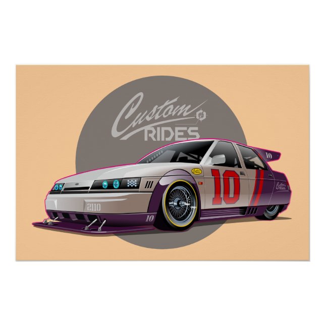 Poster Concept de voiture de course de personnage (Devant)