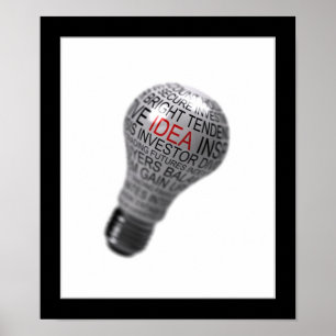 Poster concept d'idée d'ampoule
