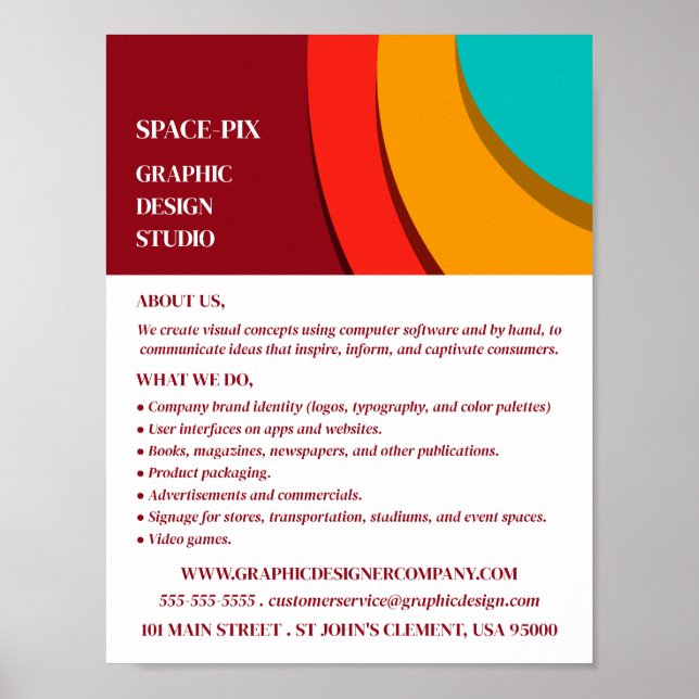 Poster Concept moderne, Graphic Designer Publicité (Devant)