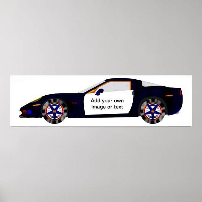 Poster Concept Police Car - Ajouter votre propre texte ou (Devant)