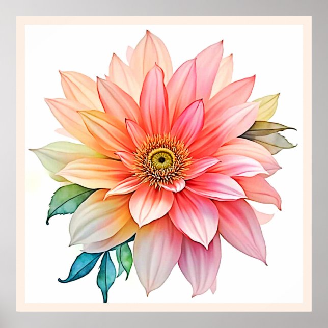 Poster Conception Abstraite de fleurs pétales douces (Devant)