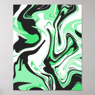 Poster Conception Abstraite de tournage vert, noir et bla