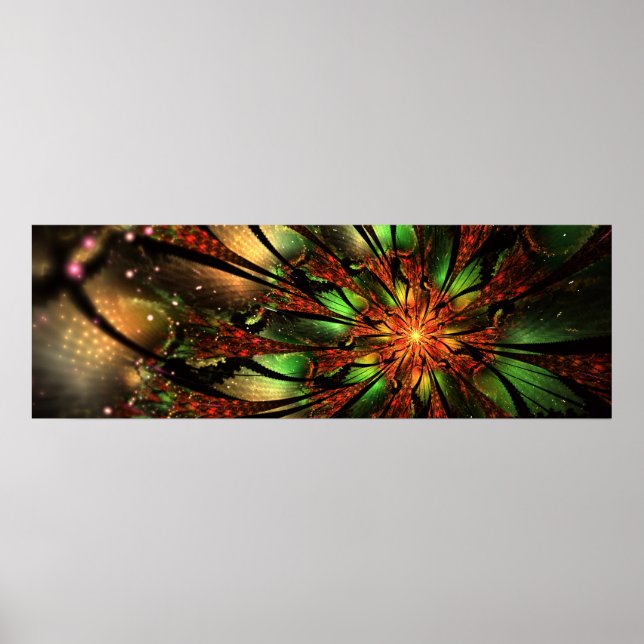 Poster Conception Abstraite des fleurs fractales. (Devant)