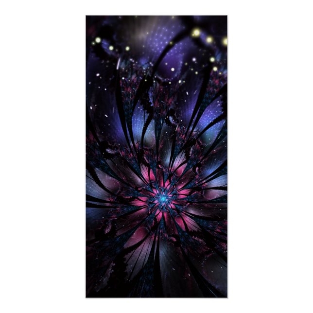 Poster Conception Abstraite des fleurs fractales. (Devant)