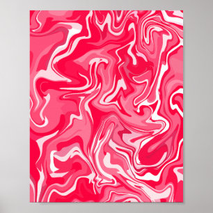 Poster Conception Abstraite en rose et blanc