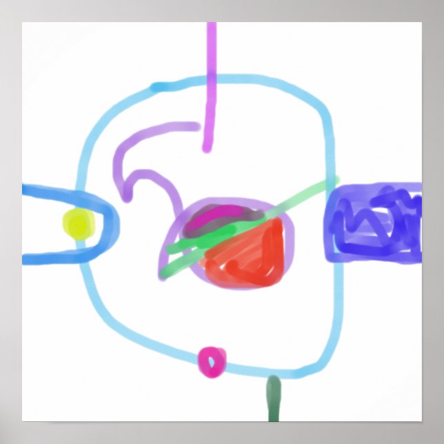 Poster Conception abstraite joueuse (Devant)