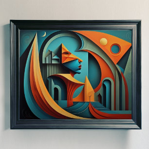 Poster Conception abstraite moderne Cubisme Surréalisme 4