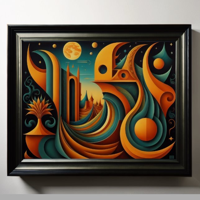 Poster Conception abstraite moderne Cubisme Surréalisme 4 (Créateur téléchargé)