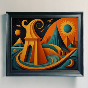 Poster Conception abstraite moderne Cubisme Surréalisme 4